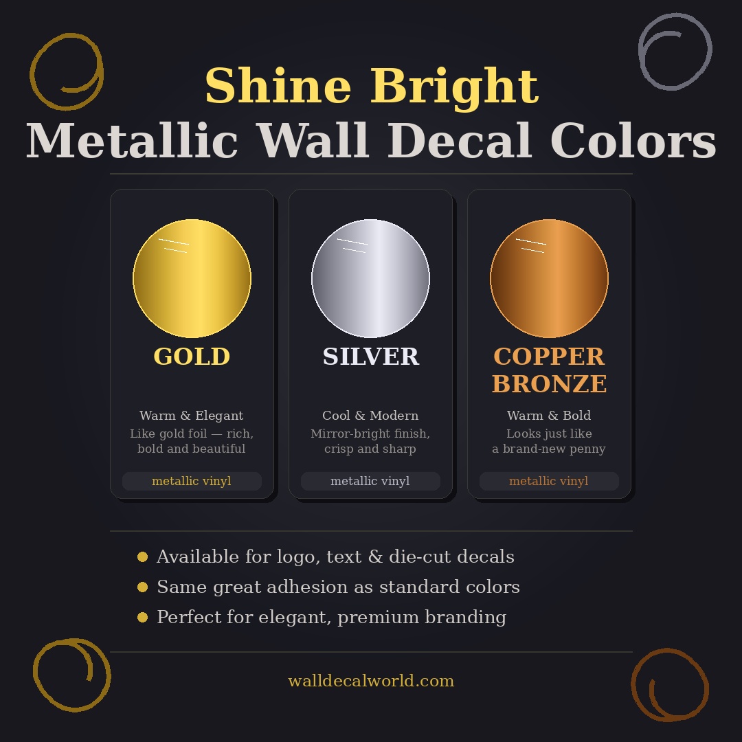 Metallic colors for Wall Decals