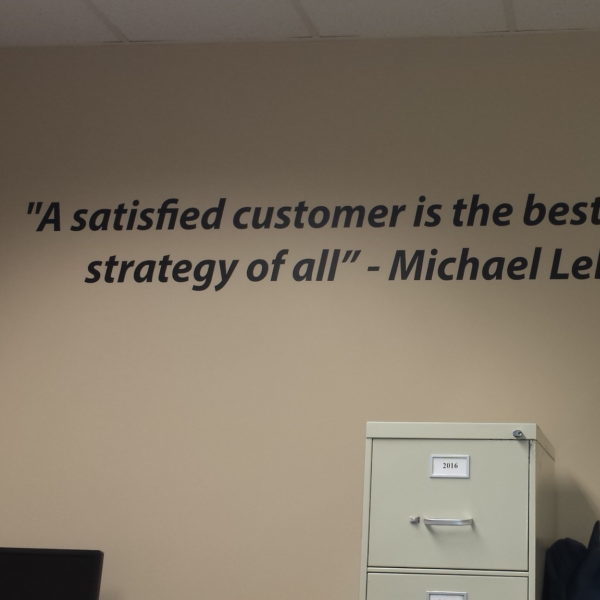 Satisfied Customer Text Wall Decal Satisfied Customer Text Wall Decal