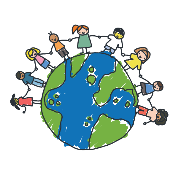 Children Around Globe Wall Decal