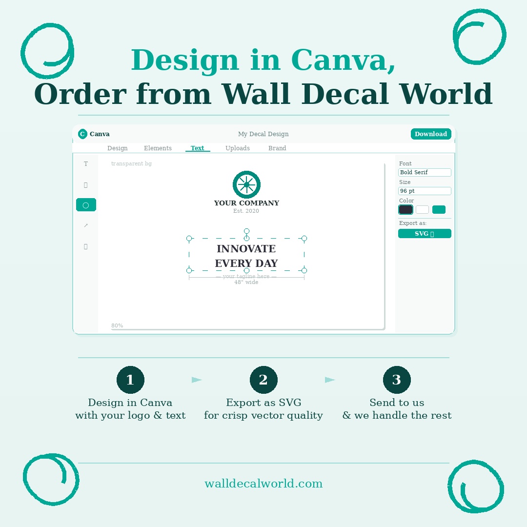 Canva Tips for making a Wall Decal
