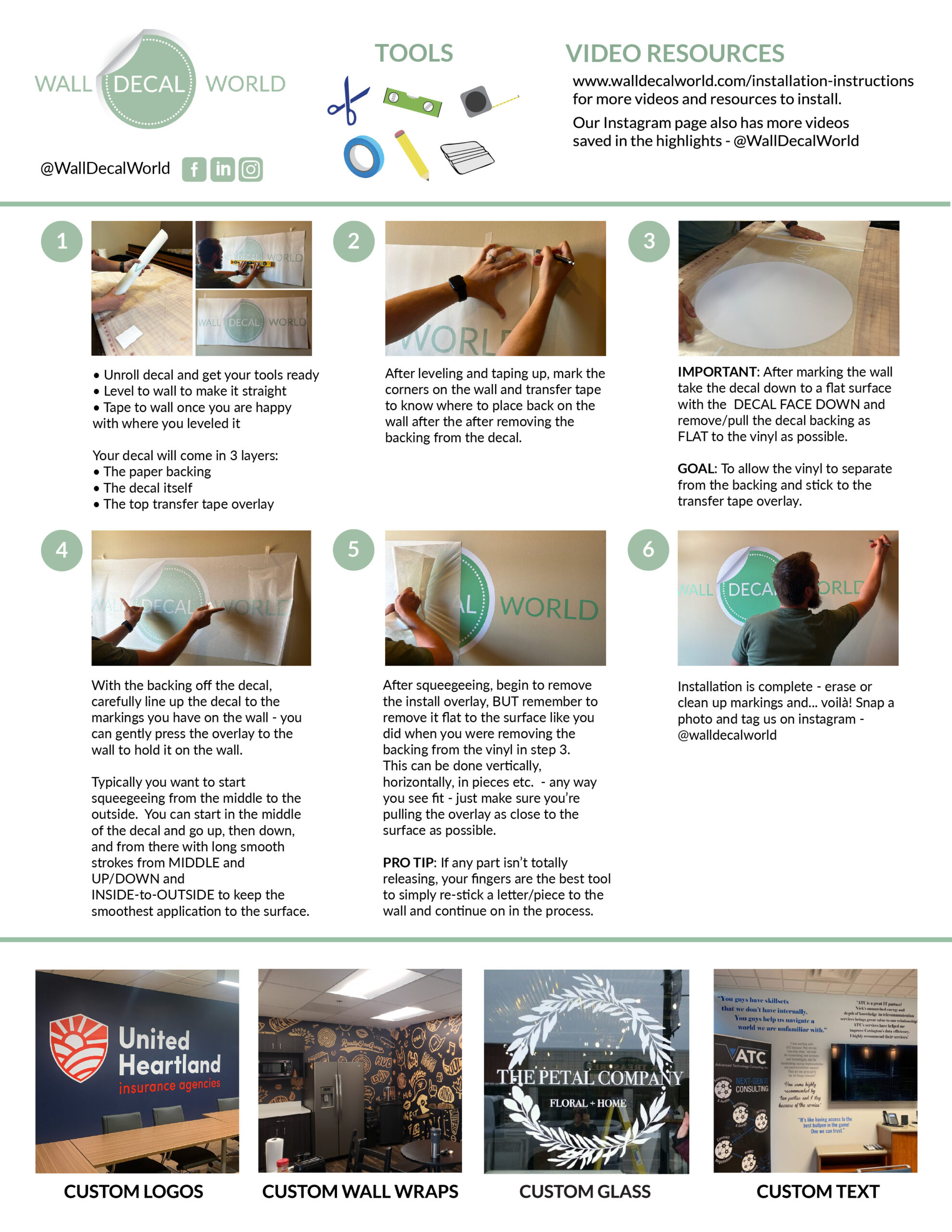 WallDecalWorld-InvoiceBack2024-FINAL Printable Wall Decal Installation Instructions from Wall Decal World