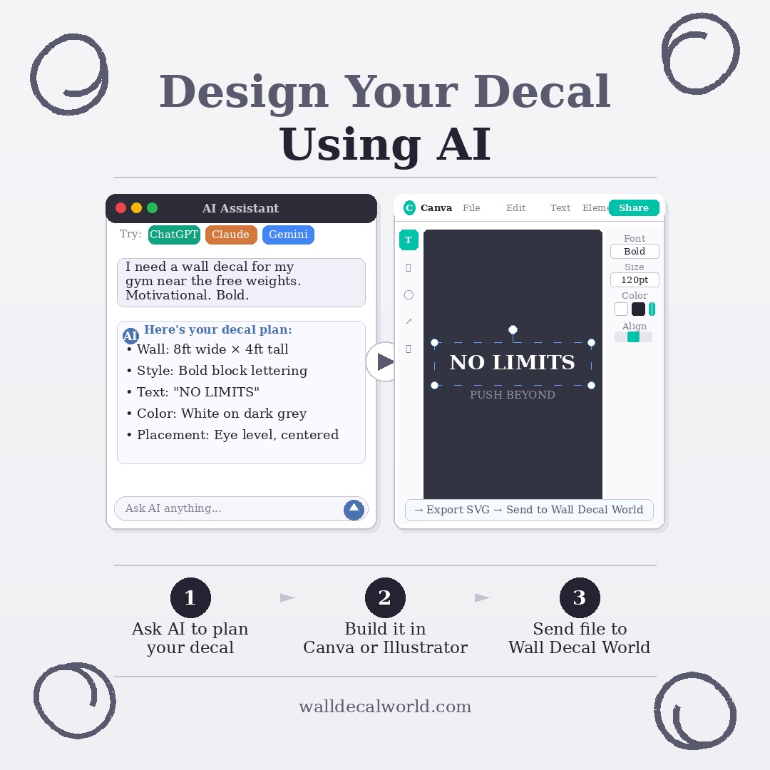 Concepting designs with AI for Wall Decals